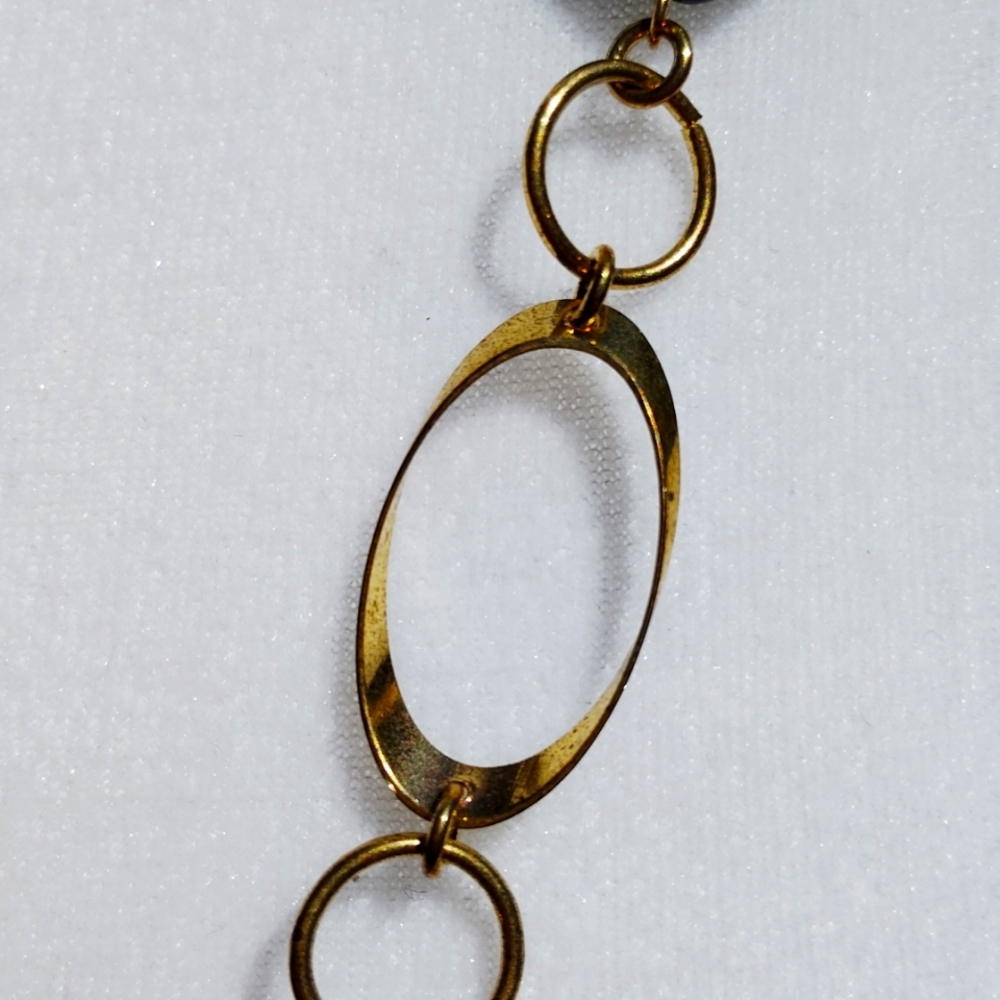 1970's inspired acrylic earth tone popover necklace - Picture 4 of 4